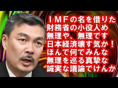 ［藤井聡］ＩＭＦの名を借りた財務省の小役人め、増税をやめいうとんねん、ほんま日本経済潰す気なん？ - YouTube