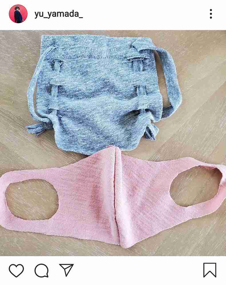山田優「とりあえず、すぐできる」手作りマスク第2弾を公開　フォロワー「耳に優しそう」