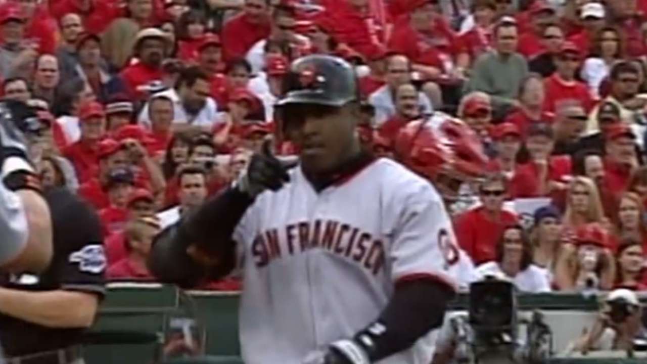 2002 WS Gm1: Bonds' first WS homer is a solo shot - YouTube