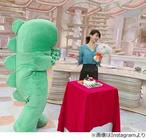 加藤綾子35歳誕生日をガチャピンがお祝い