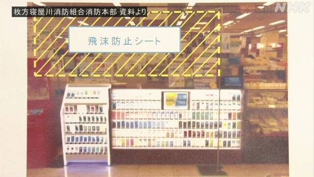 店舗などで使用 「飛まつ防止シート」 消防が火災の注意喚起