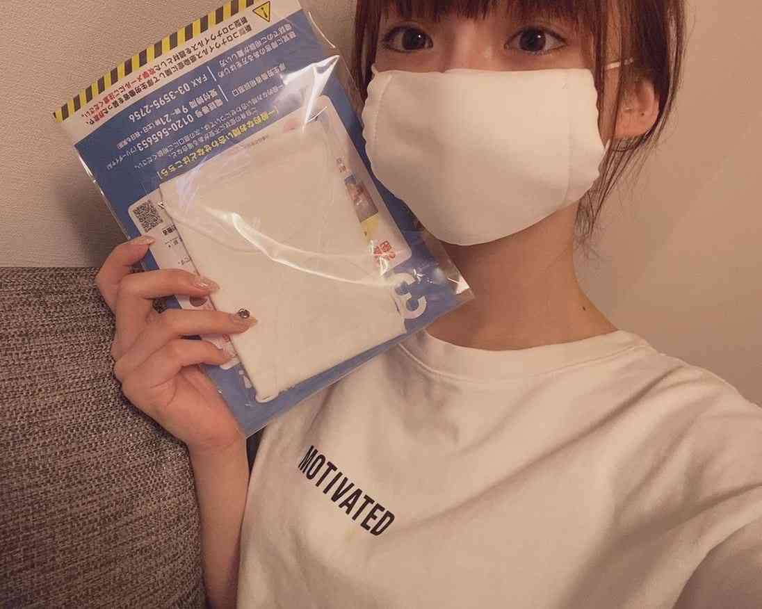 NGT48荻野由佳　“アベノマスク”に「給食マスクを思い出す」　フォロワーは「小顔やなぁ」