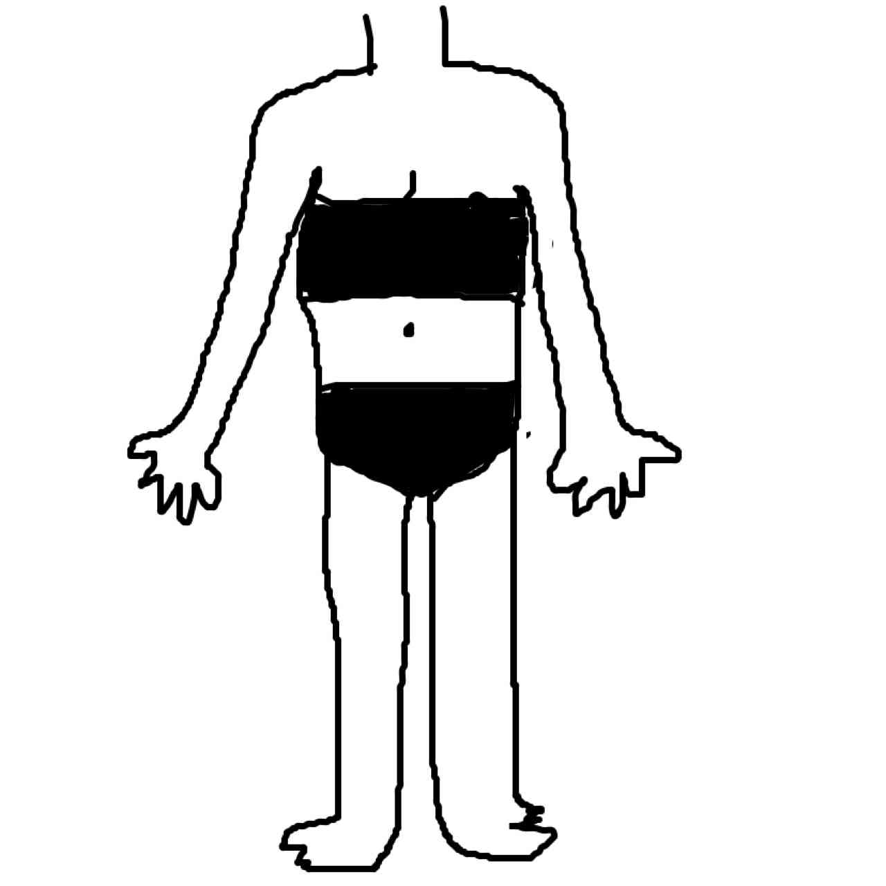 自分の体型を絵で伝えるトピ