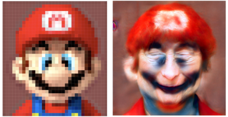 マリオはこんな顔だった!?モザイクを取り去り、リアルな顔を生成するAI技術が登場（米研究）