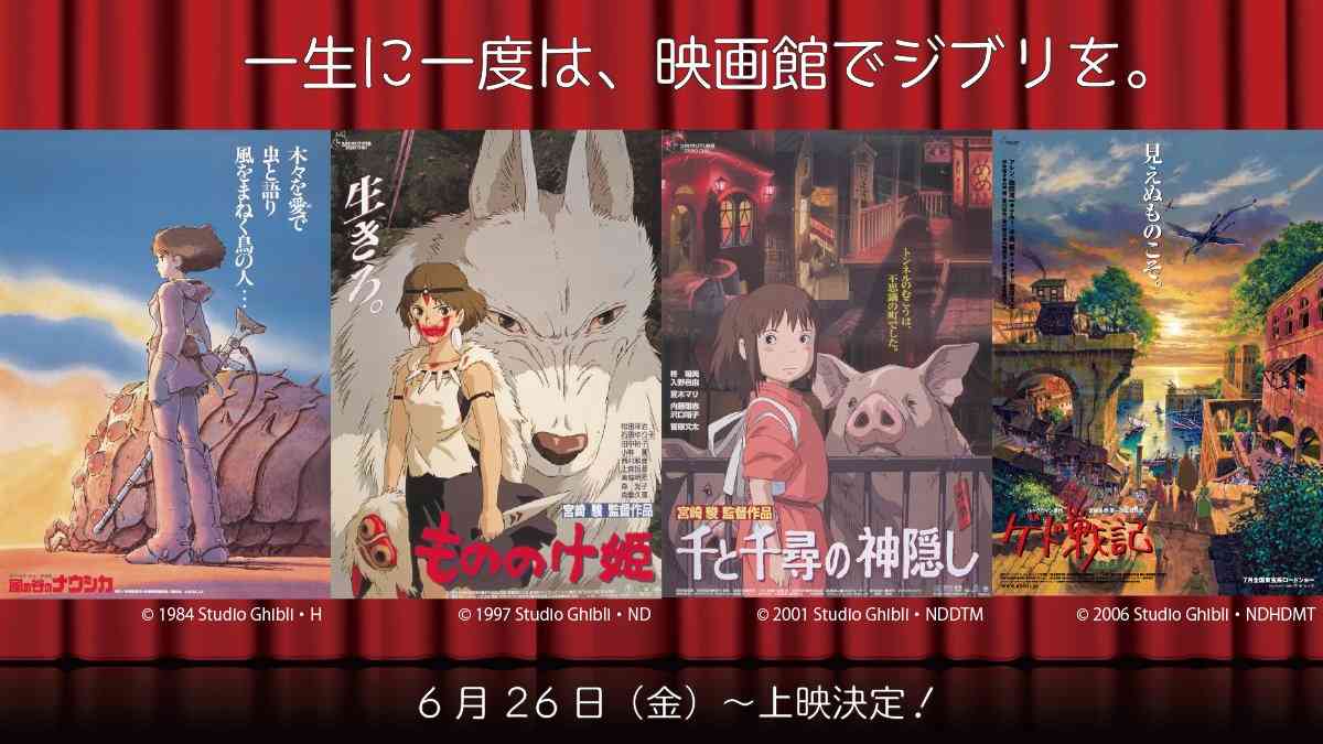 「風の谷のナウシカ」などジブリ4作品が映画館で上映