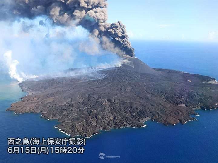 小笠原諸島・西之島の活動活発　噴煙激しく溶岩は海まで流下（ウェザーニュース） - Yahoo!ニュース