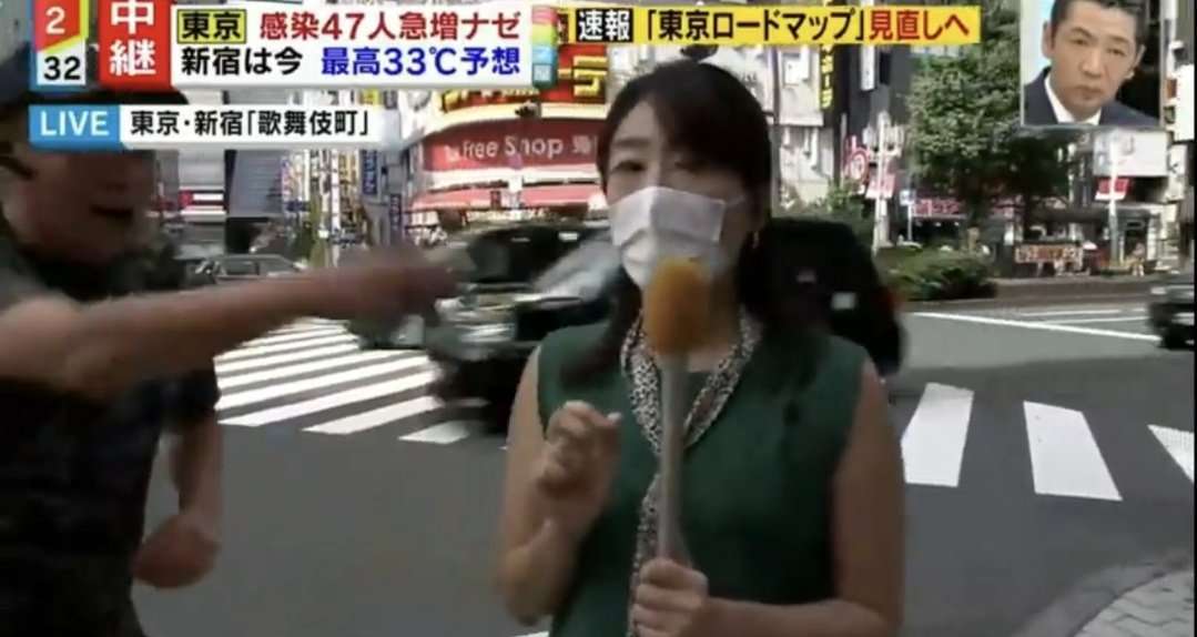 ミヤネ屋、歌舞伎町中継中に男性が乱入　リポーターにパンチ繰り出そうと…