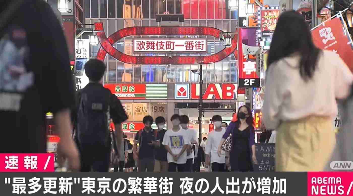 東京都、293人で過去最多更新も繁華街の人出増加 歌舞伎町では約30％増（ABEMA TIMES） - Yahoo!ニュース