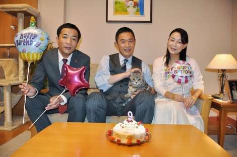 ドラマ『捜査一課長』の“陰の主役”ビビが9歳に 特注ネコ用ケーキでお祝い
