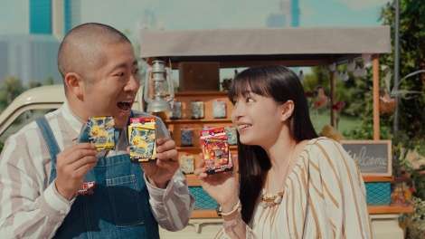 広瀬すず、新ポケモンカードCMに出演 ハライチ澤部と共演で「大変でした(笑)」