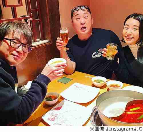 極楽とんぼ・山本圭壱、鈴木紗理奈、よゐこ・濱口優　”めちゃイケ”食事会