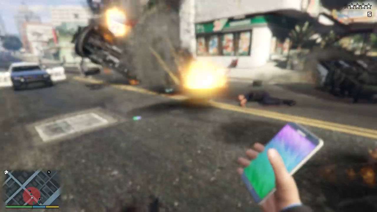 ついにサムスンのGalaxy Note 7を爆弾として爆破しまくることができるMODがGTA5に登場 - GIGAZINE