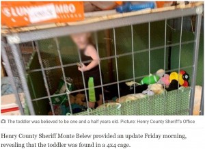 犬用ケージに入れられた1歳児、600匹超の動物と共に劣悪な環境から救出される（米）