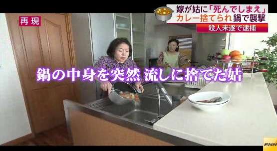 嫁が義母を殺害しようとした事件、姑「頭に来たからカレー捨てた。流しは片づけやすいでしょ」夫「板挟みになってるのが俺」原因は子供の教育方針か