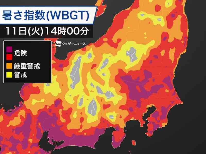 関東は40℃近い酷暑 各地に熱中症警戒アラート