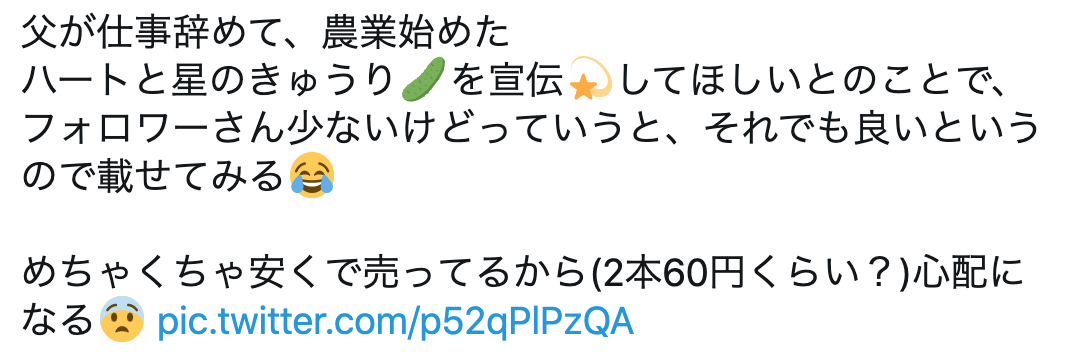 会社を辞めて農業を始めた父親　変わったキュウリの形に海外からも反響が上がる