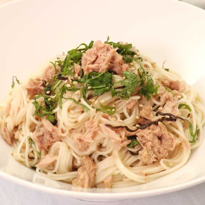 あえるだけ！ ツナと塩昆布のさっぱりそうめんのレシピ動画・作り方 | DELISH KITCHEN