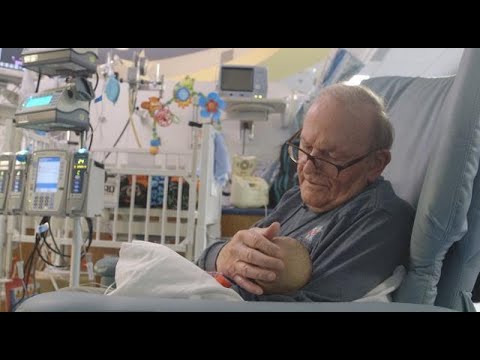 Grandpa who snuggles preemie babies called 'a treasure' - YouTube