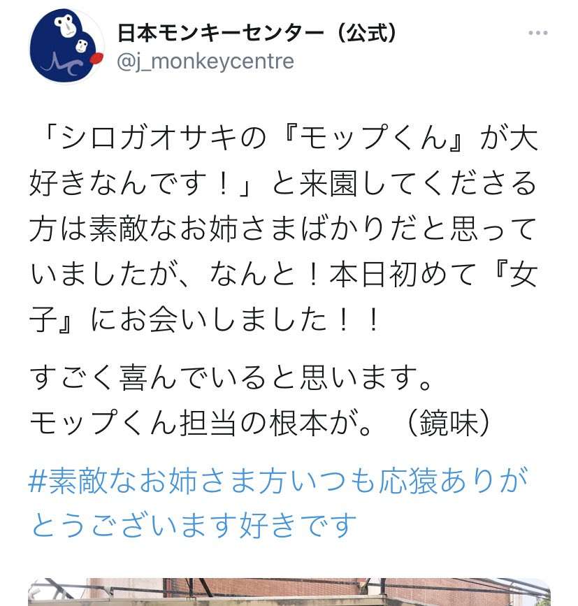 日本モンキーセンターが不適切投稿で謝罪　「女性蔑視」と批判相次ぐ
