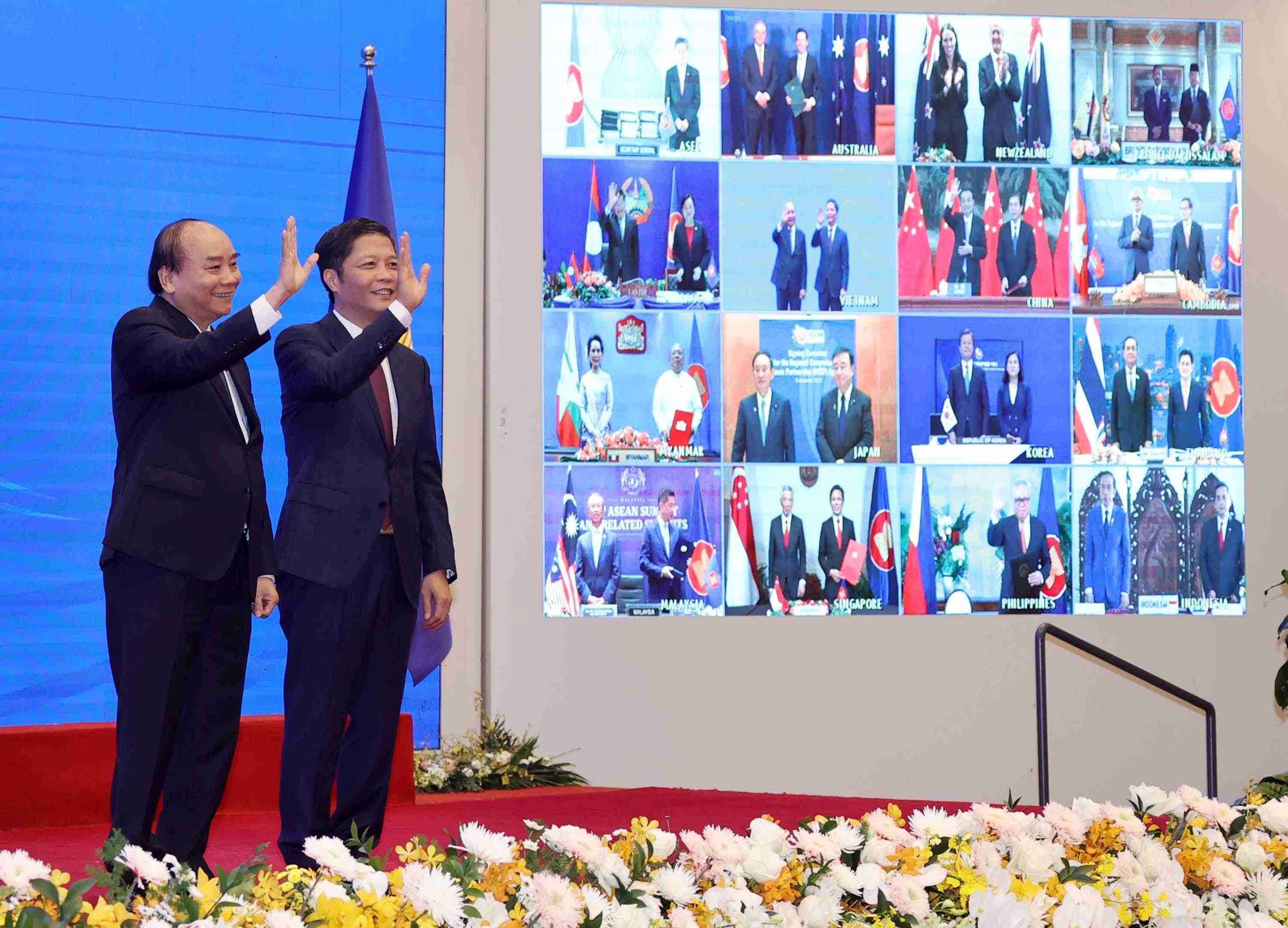 RCEP、15カ国が協定に署名 巨大経済圏、関税91％撤廃