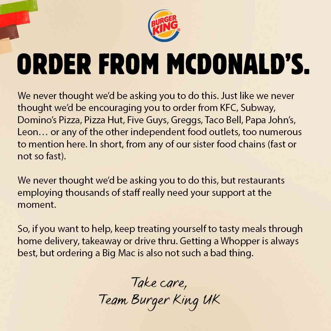 バーガーキングが「マクドナルドから注文を」、異例の呼びかけの理由は