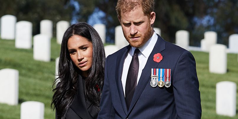 Prince Harry & Meghan Markle Visit LA Cemetery on Remembrance Day