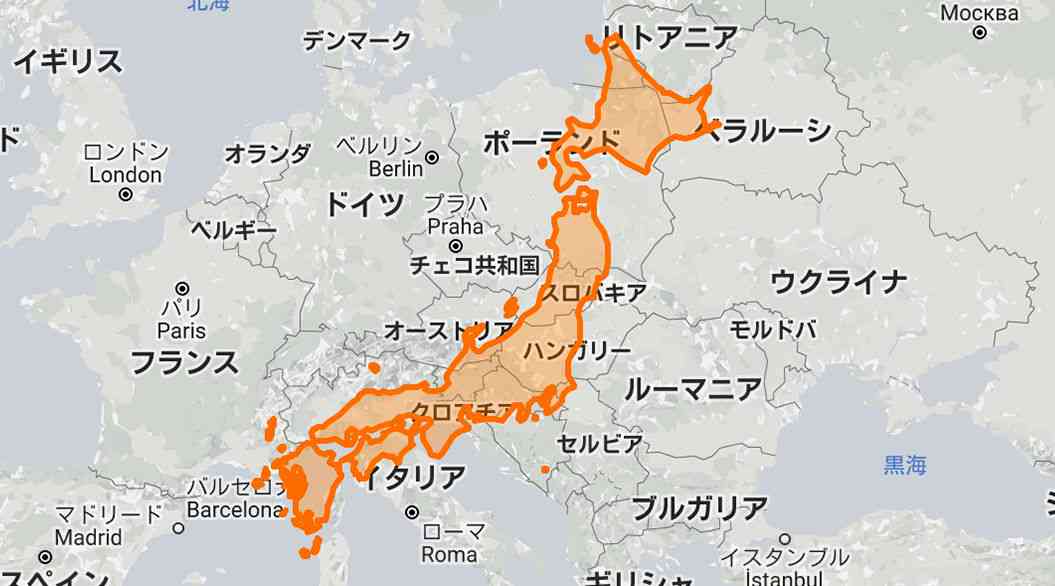 日本はこんなにも広かった。各国の「本当の大きさ」がわかるWEBサイトは、絶対に試したくなる！ | TABI LABO