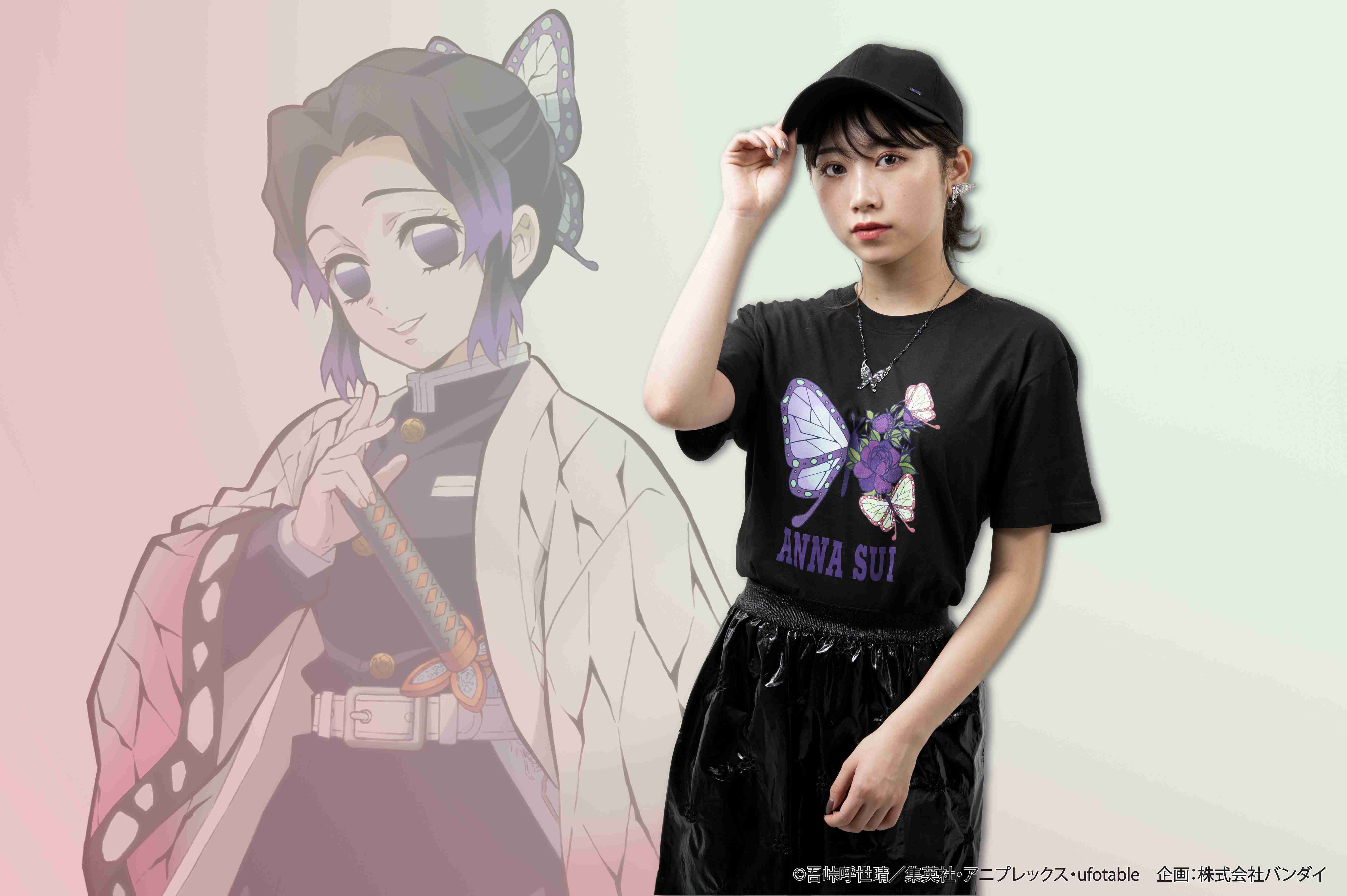 『鬼滅の刃』と『ANNA SUI』の初コレクション登場！ 禰豆子と胡蝶姉妹をイメージした、 蝶や薔薇モチーフのバッグやアクセサリーなど全48アイテム