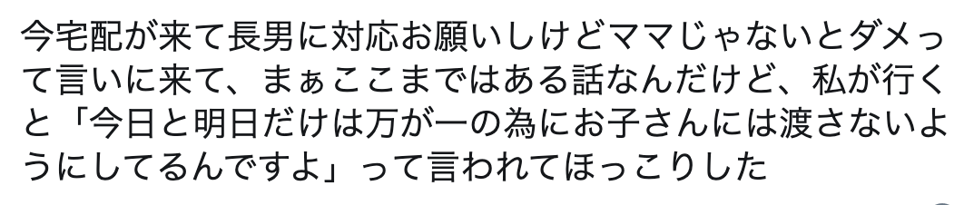 幼い息子への手渡しを断った配達員　その理由に「まさにプロ」「素晴らしい！」