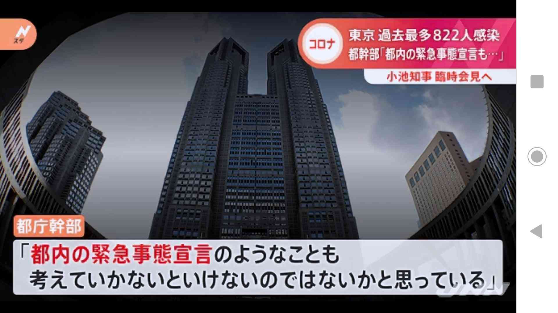 東京都 新型コロナ 800人超 感染確認 これまでで最多