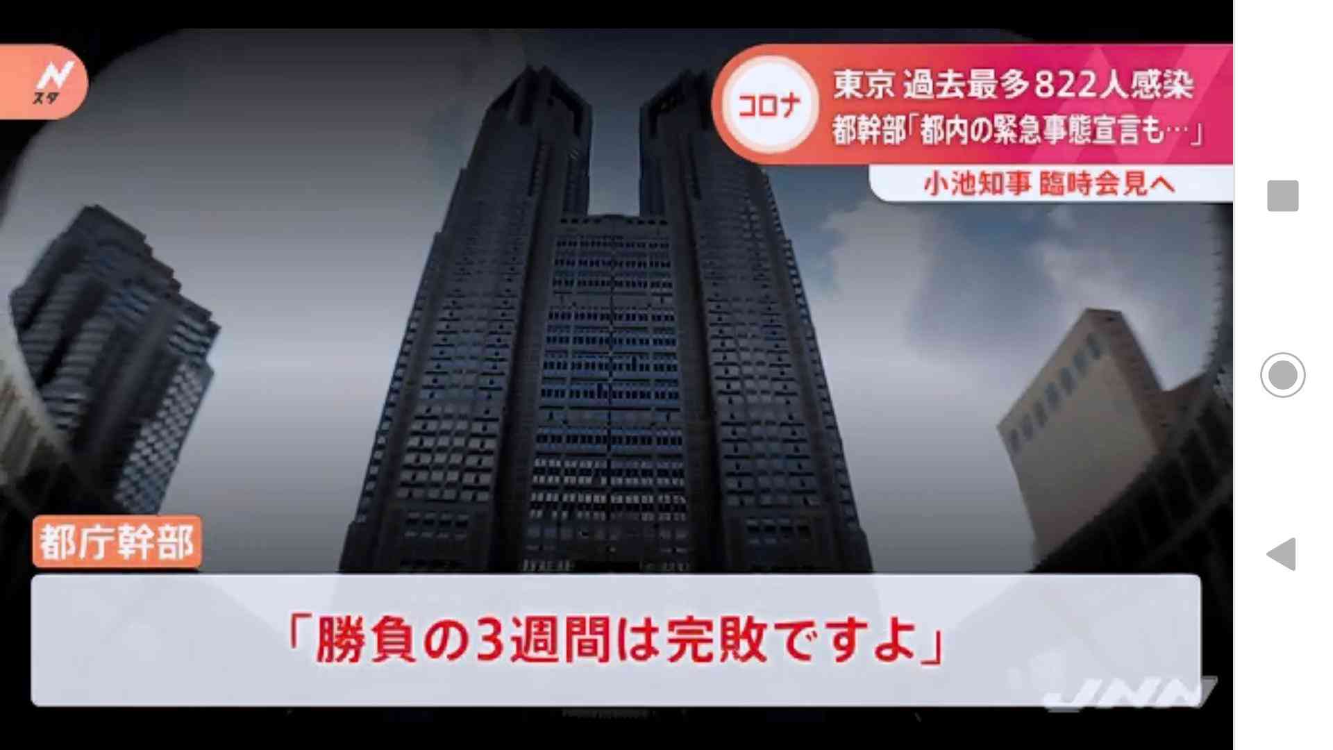 東京都 新型コロナ 800人超 感染確認 これまでで最多