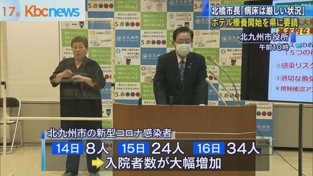 コロナ感染拡大に北九州市長「病床は厳しい状況」（九州朝日放送） - Yahoo!ニュース