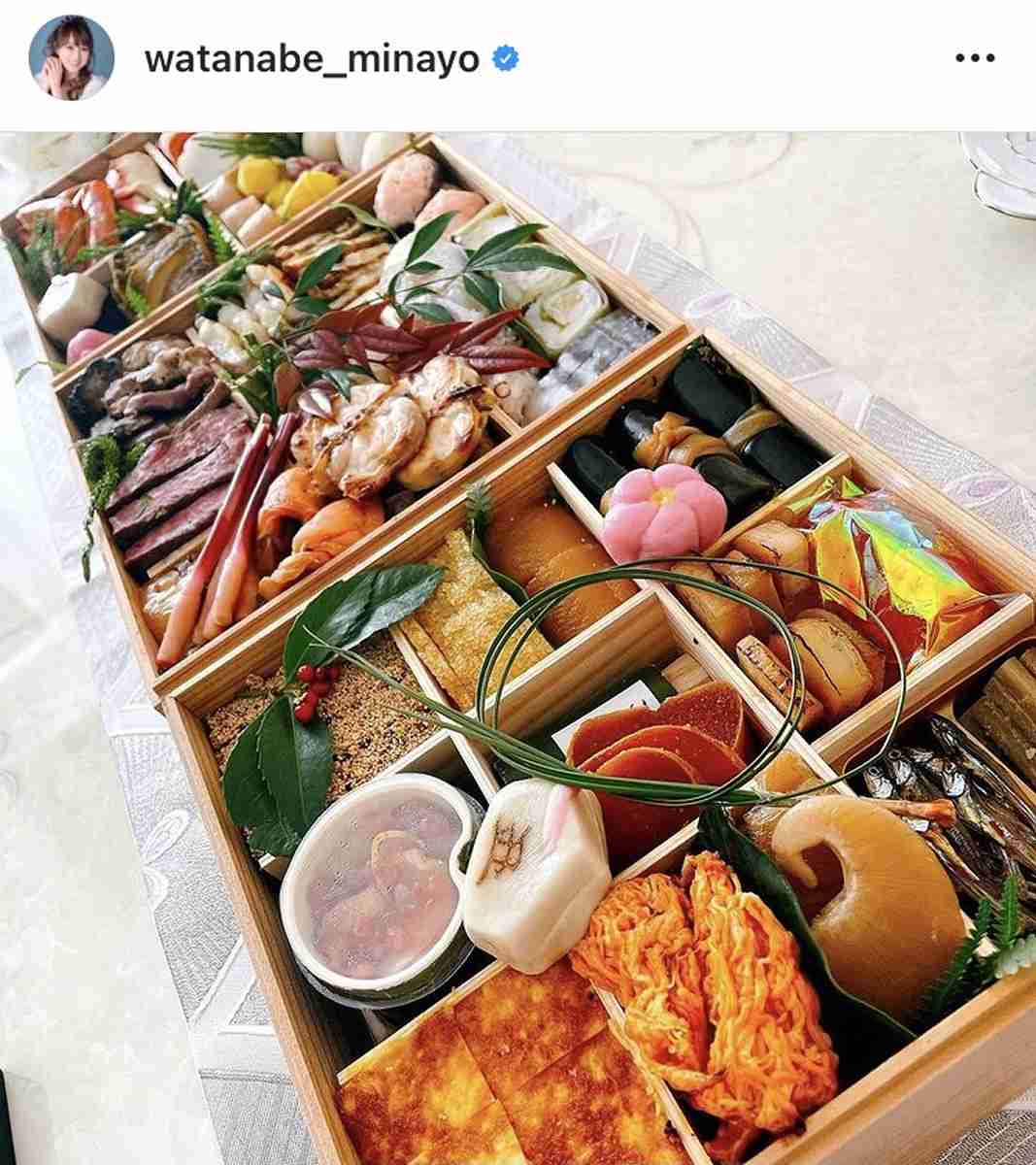 渡辺美奈代、豪華おせち料理＆お雑煮を公開「予約します」「素晴らし過ぎる」 : スポーツ報知