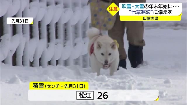 一面白銀の世界に…年末年始は6年ぶりの大雪　年明け早々大寒波到来の恐れ（鳥取・島根）（TSKさんいん中央テレビ） - Yahoo!ニュース