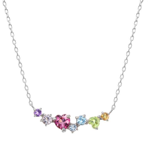 【楽天市場】【SALE】 K10ホワイトゴールドマルチストーンネックレス：ジュエリーツツミ