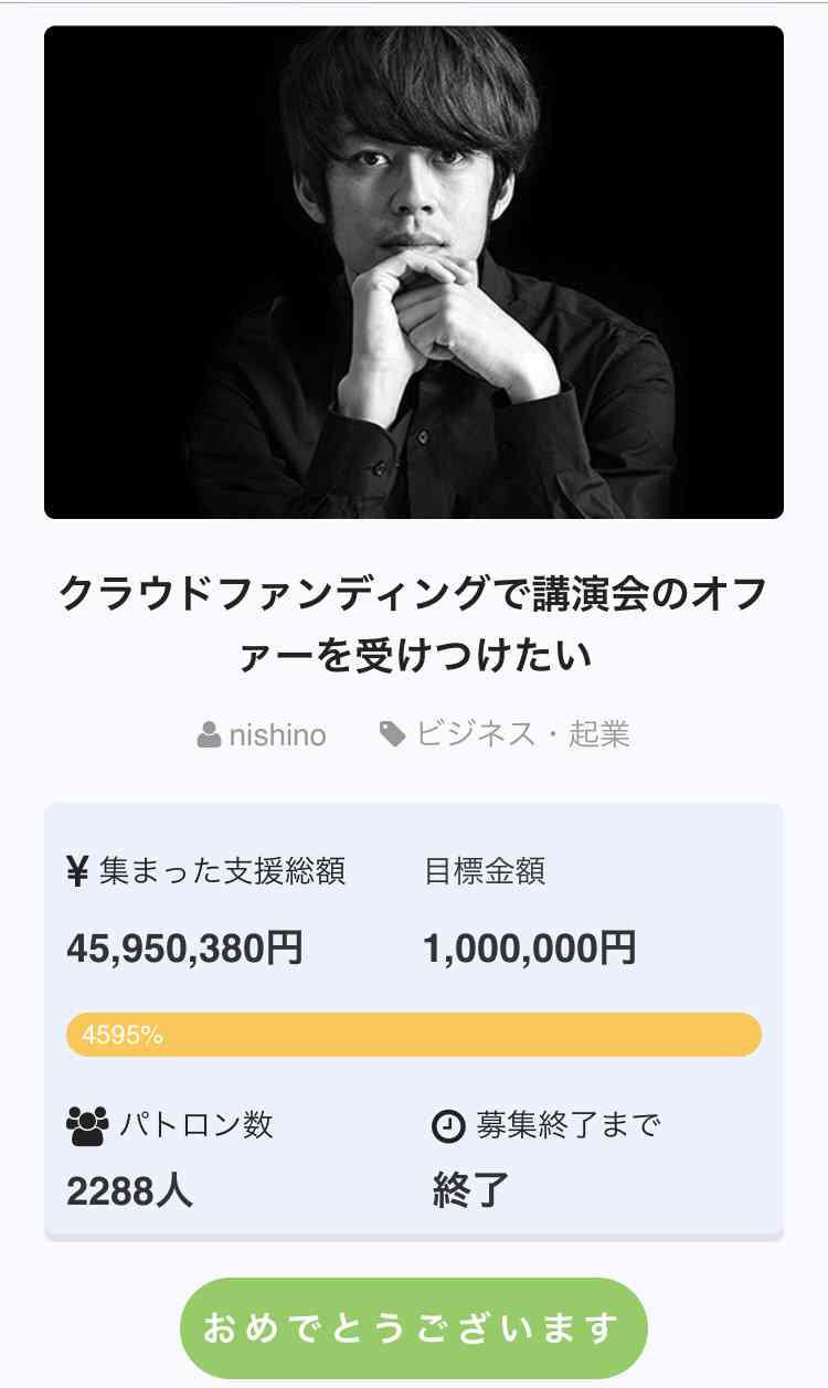 キンコン西野亮廣、突然のツイート 吉本興業と「退社する可能性も含めて、慎重に話し合いを進めています」