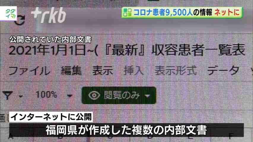 【福岡】RKBスクープ　コロナ患者ほぼ全員の情報流出　詳報 | RKBニュース