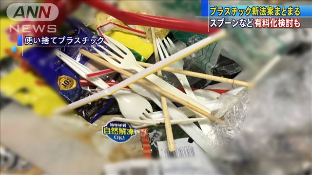 プラスチック新法案まとまる　スプーン有料化も検討｜テレ朝news-テレビ朝日のニュースサイト
