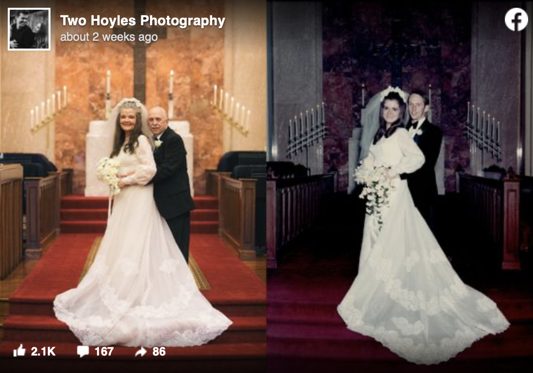 結婚50周年の記念に♡ウェディング写真を再現した夫婦が話題