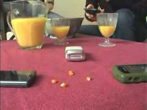 Pop corn with cell phones - YouTube
