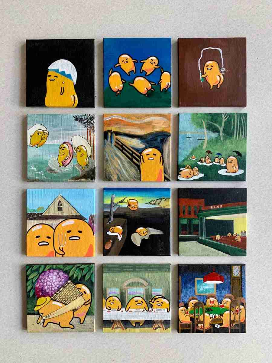 Gudetama Mini Canvas Painting + Easel | irleene