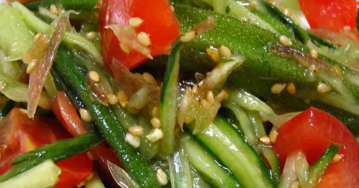 ♪きゅうりトマトオクラ茗荷のごま油和え♪ by mynameisyuko 【クックパッド】 簡単おいしいみんなのレシピが349万品