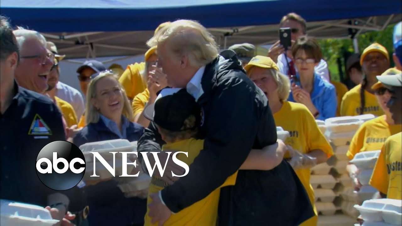 Boy asks for hug and Trump delivers - YouTube