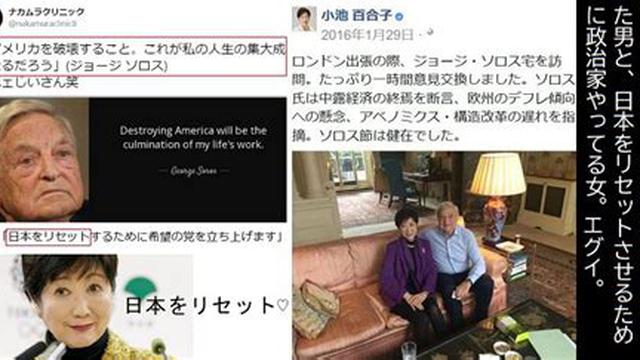グローバリスト小池百合子マスク＆彼女のボスジョージソロス / GLOBALIST YURIKO KOIKE'S MASK & Her Boss GEORGE SOROS