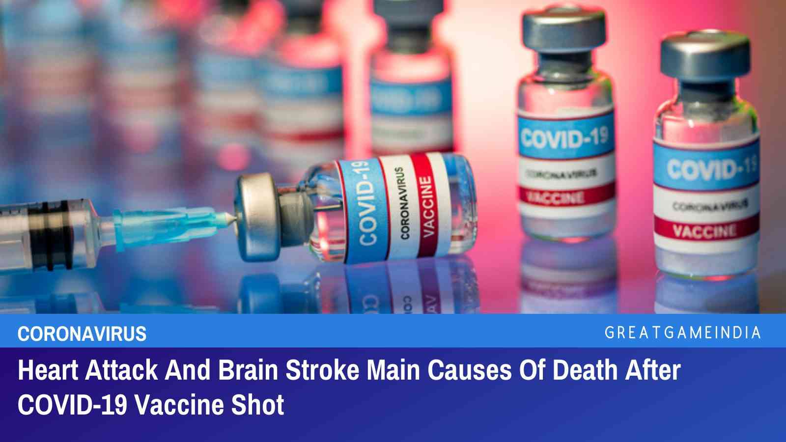 Heart Attack And Brain Stroke Main Causes Of Death After COVID-19 Vaccine Shot | GreatGameIndia