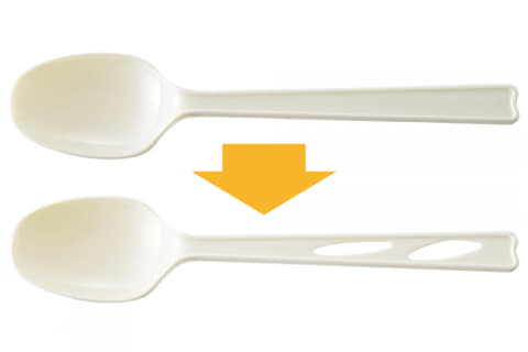 ファミマ、弁当用スプーンのデザイン変更でプラ削減&軽量化