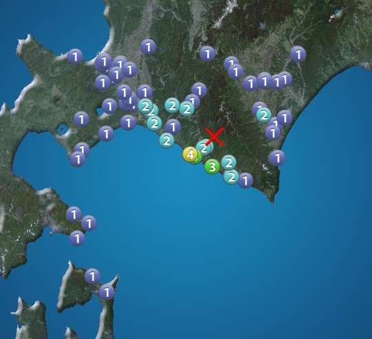 北海道 日高地方中部で地震　最大震度4　津波の心配なし（ウェザーニュース） - Yahoo!ニュース