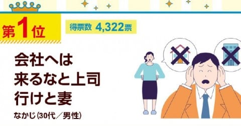 第34回『第一生命サラリーマン川柳』大賞決定　「会社へは来るなと上司行けと妻」【ベスト10発表】 | ORICON NEWS