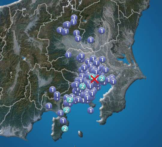 関東で震度2の地震　震源は東京都23区　津波の心配なし（ウェザーニュース） - Yahoo!ニュース