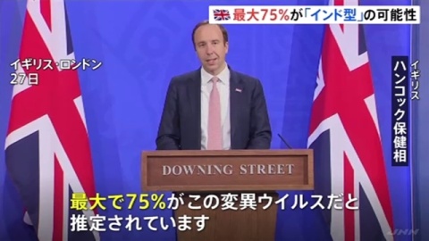 イギリス 新規感染の最大７５％がインド型の可能性（TBS系（JNN）） - Yahoo!ニュース